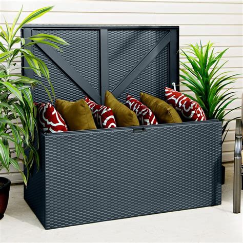 rowlinson metal deck box anthracite|Rowlinson Anthracite Metal Garden Storage Box.